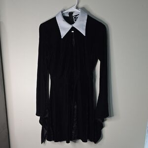 Killstar Pointed Flare Sleeves Witchy Dress With Collar